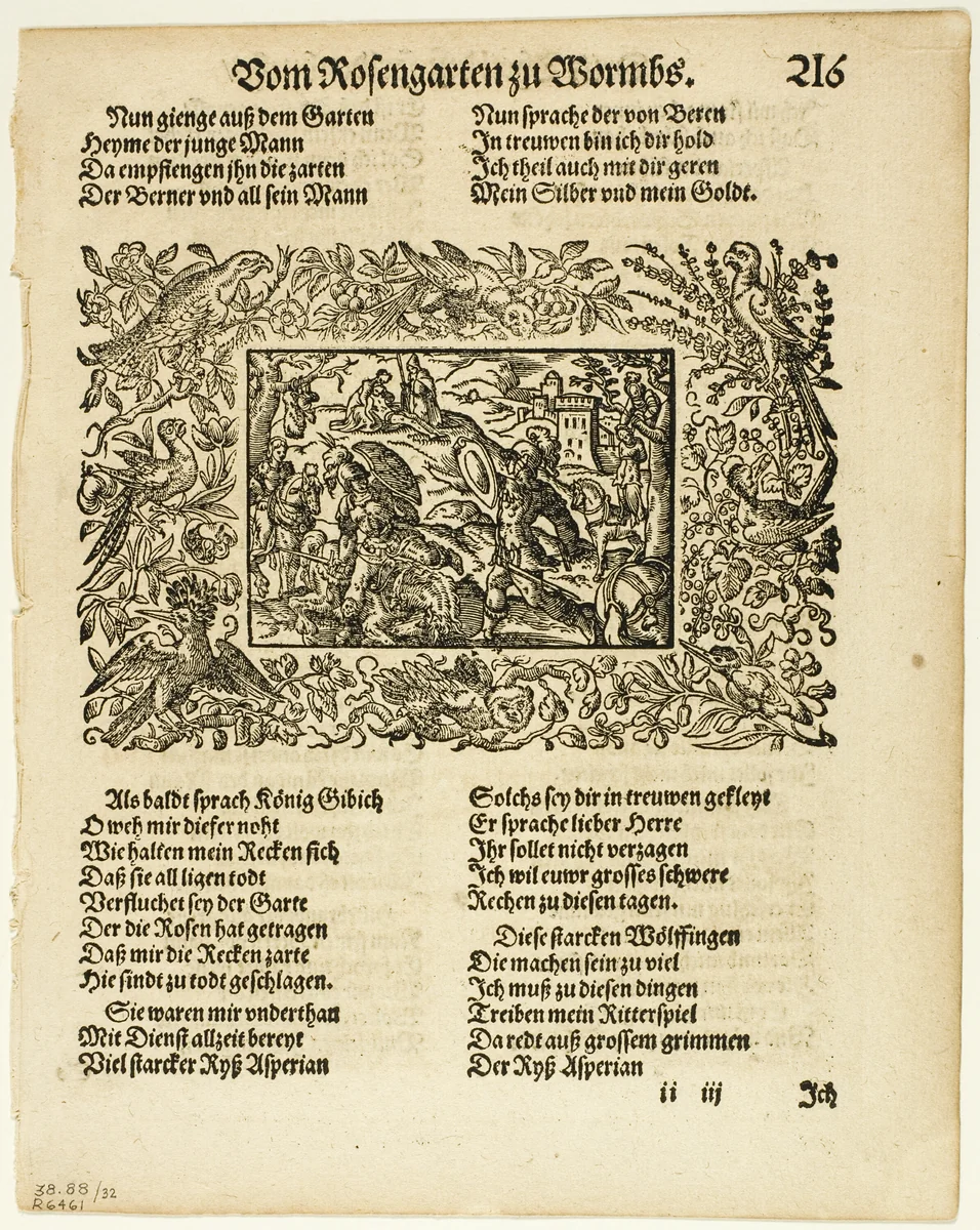 Illustration from Heldenbuch, plate 32 from Woodcuts from Books of the XVI Century by Virgil Solis
Jost Amman, print, 1590