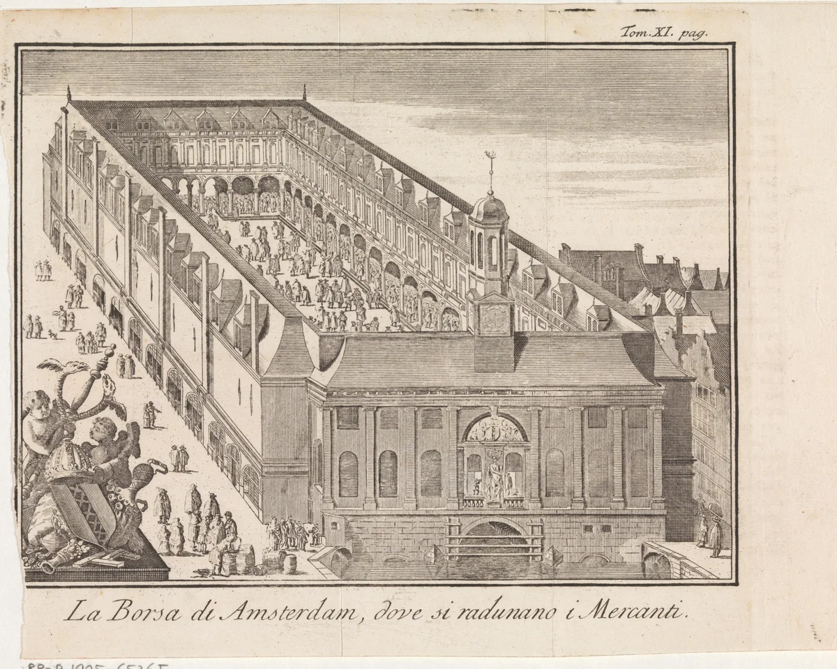 De beurs van Hendrik de Keyser in Amsterdam by Giuseppe Filosi, print, 1742