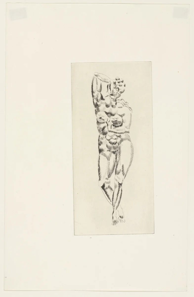 Female Nude, Standing from The Drypoints of Elie Nadelman by Elie Nadelman, print, 1951