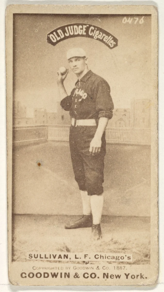 Sullivan, Left Field, Chicago, from the Old Judge series (N172) for Old Judge Cigarettes by Goodwin & Company, photograph, 1887