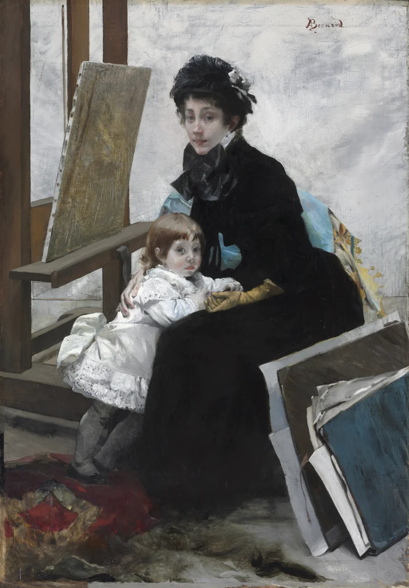 Madeleine Lerolle and Her Daughter Yvonne by Albert Besnard, painting, 1879-1880