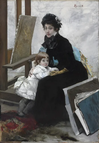 Madeleine Lerolle and Her Daughter Yvonne by Albert Besnard, painting, 1879-1880