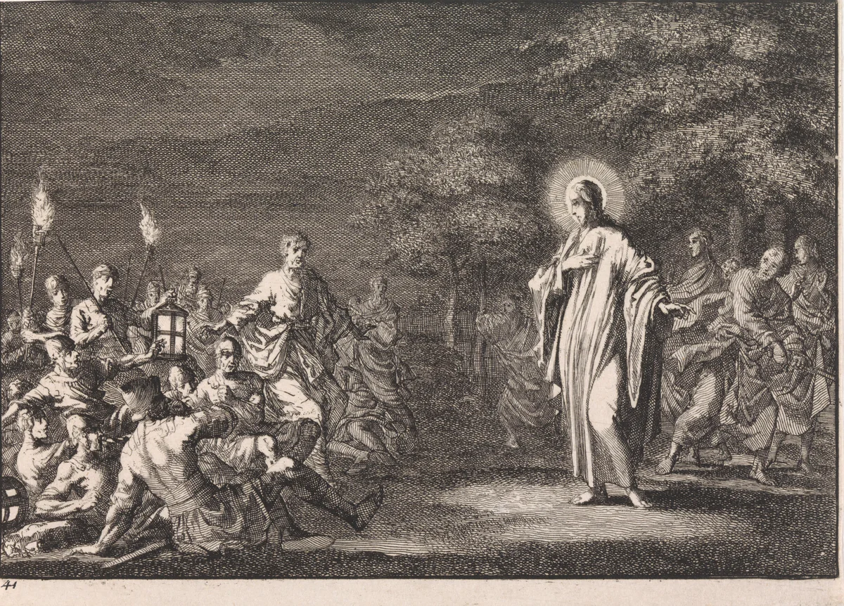 Arrestatie van Christus by Jan Luyken, print, 1703