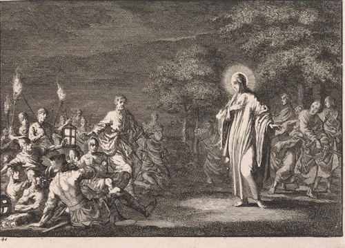 Arrestatie van Christus by Jan Luyken, print, 1703