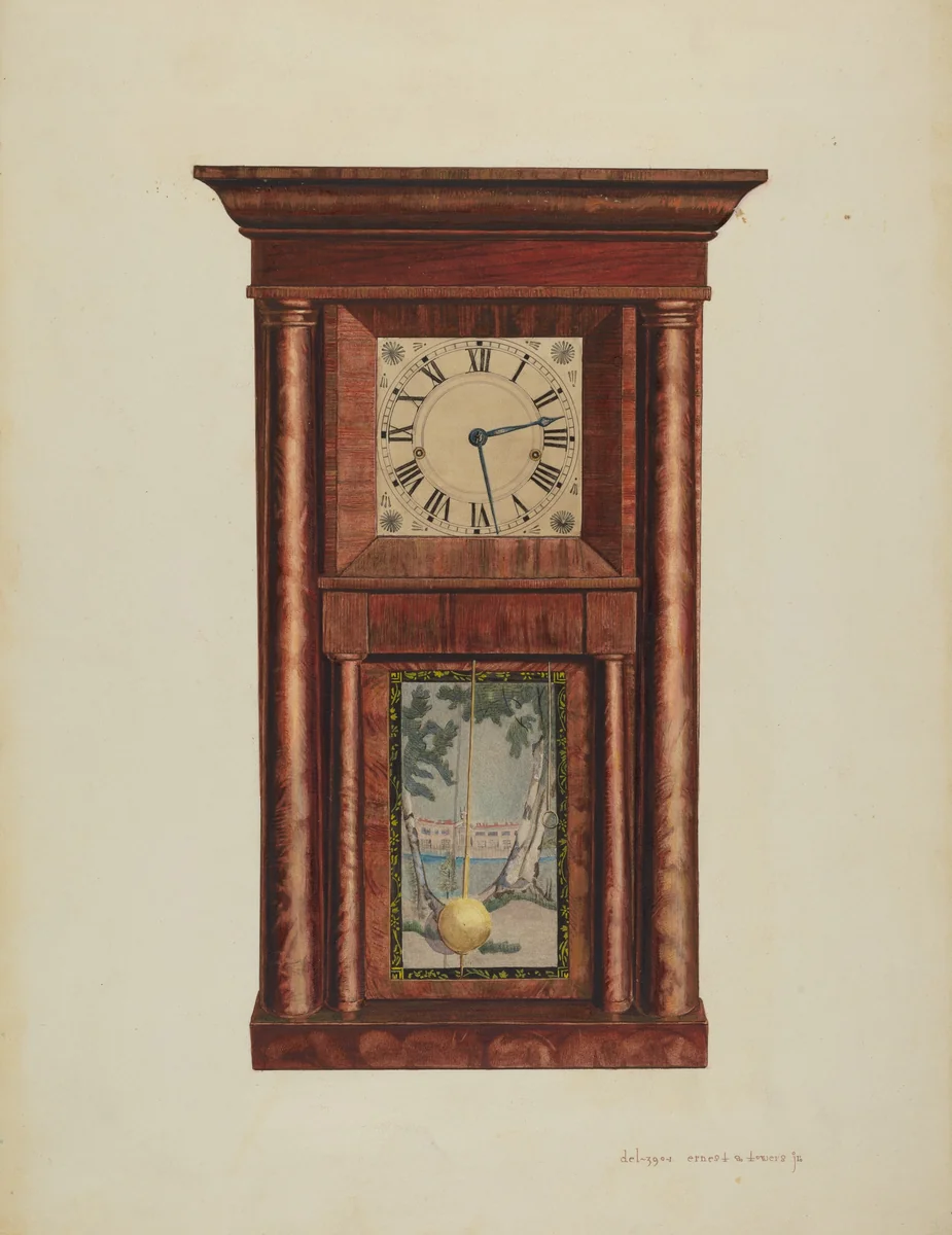 Mantel Clock by Ernest A. Towers, Jr., index of american design, 1939