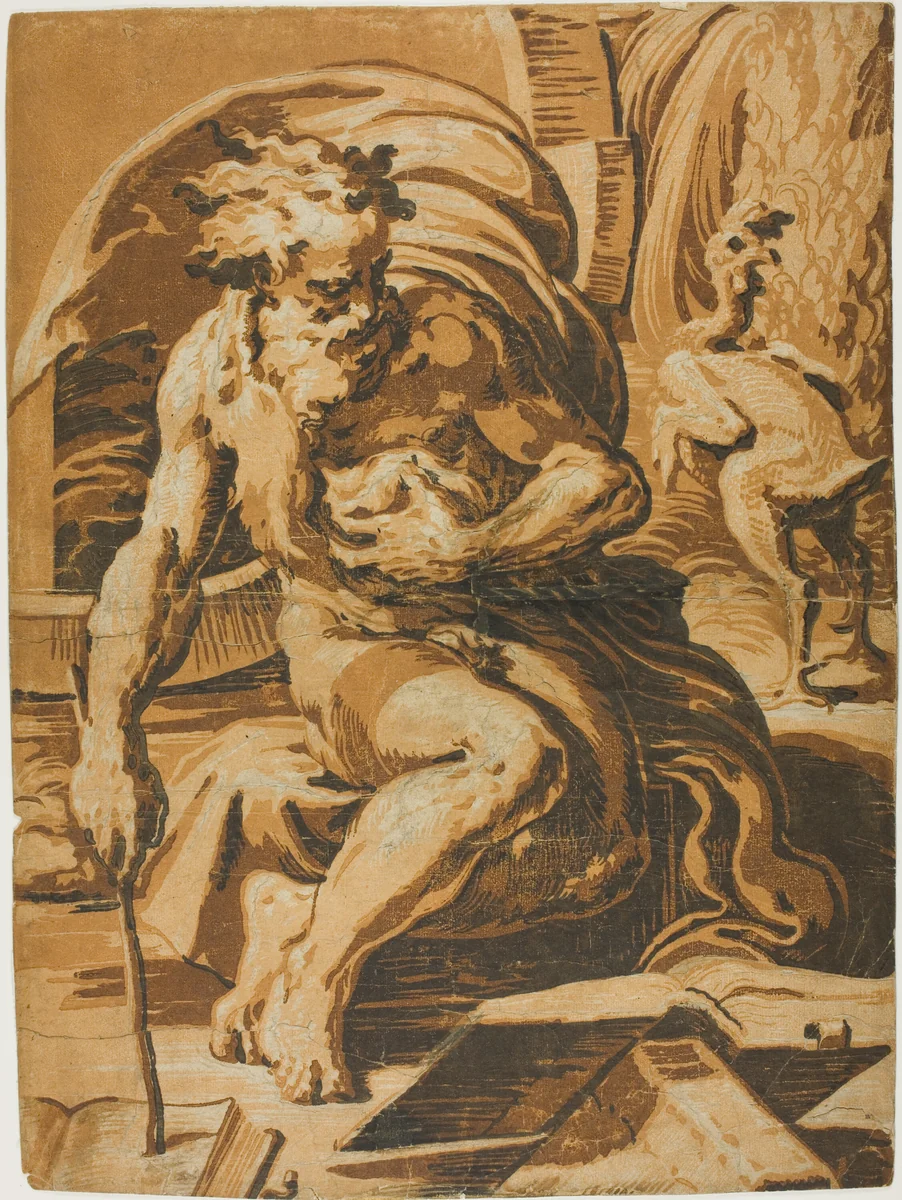 Diogenes by Ugo da Carpi
Parmigianino, print, 1520-1530