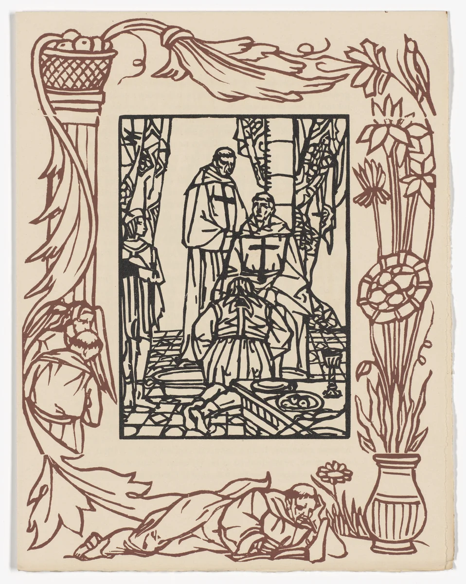 Plate (page 209) from Les Petites Fleurs de St. François (The Little Flowers of St. Francis) by Émile Bernard, illustrated book, 1928