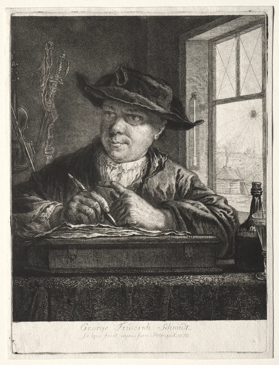 Self-Portrait by Georg Friedrich Schmidt, print