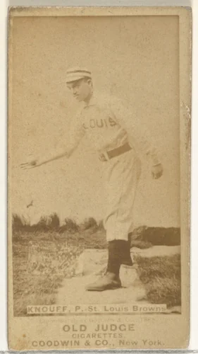 Edward Augustine "Ed" Knouff, Pitcher, St. Louis Browns, from the Old Judge series (N172) for Old Judge Cigarettes by Goodwin & Company, photograph, 1887-1890