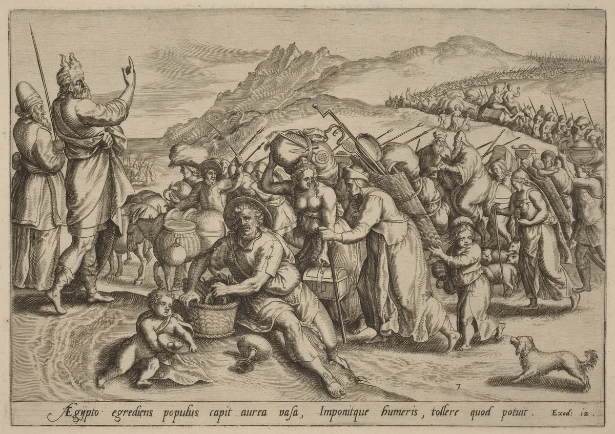 The Exodus from Egypt by Jan Sadeler
Maarten van Cleef
Gerard de Jode, print, 1550-1600
