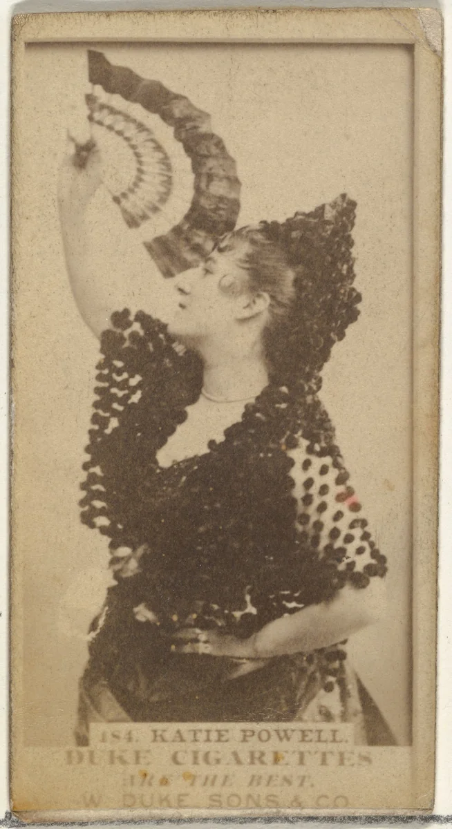 Card Number 184, Katie Powell, from the Actors and Actresses series (N145-7) issued by Duke Sons & Co. to promote Duke Cigarettes by W. Duke, Sons & Co., photograph, 1880-1889
