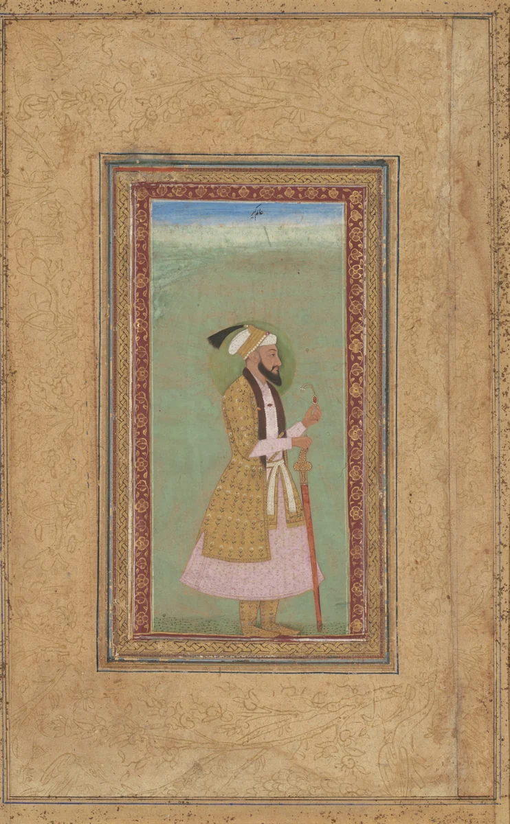 Portrait of a Prince with a Ruby by Indian 18th Century, drawing, 1700-1800