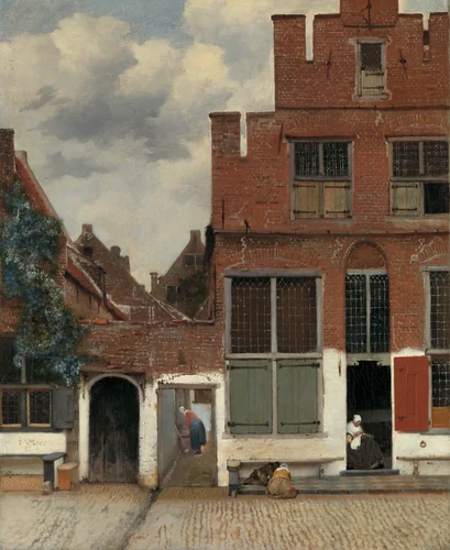 Gezicht op huizen in Delft, bekend als ‘Het straatje’ by Johannes Vermeer, painting, 1658