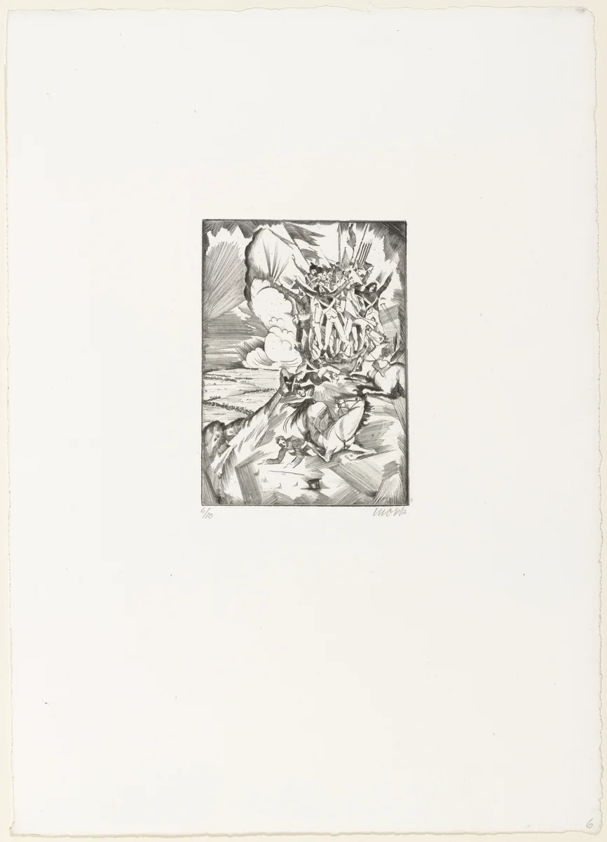 Battle at Valmy (Schlacht von Valmy) from the portfolio Das Buch Le Grand by Max Oppenheimer, print, 1913