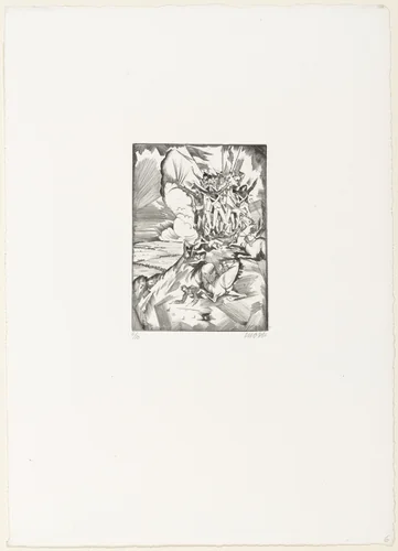 Battle at Valmy (Schlacht von Valmy) from the portfolio Das Buch Le Grand by Max Oppenheimer, print, 1913