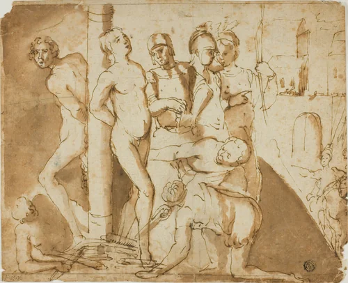 Martyrdom of Two Saints by Unknown Artist, drawing, 1546-1624