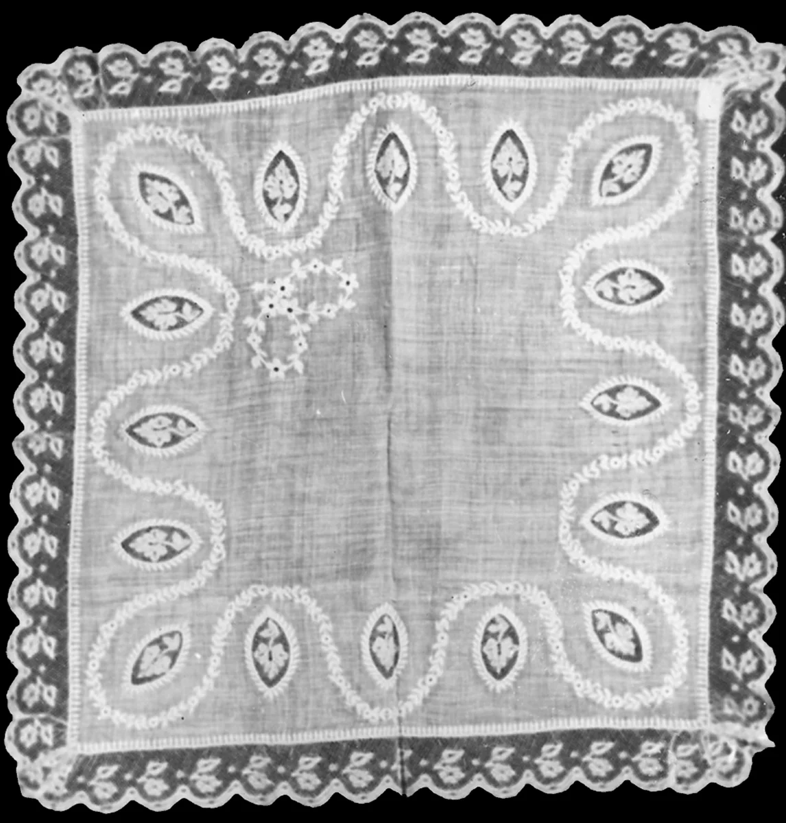 Handkerchief by France and Belgium, textile, 1850-1875