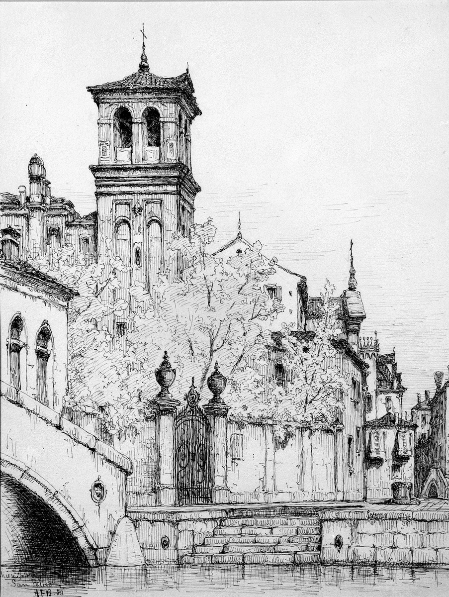 Chiesa e Rio San Felice by Andrew Fisher Bunner, artwork, 1883