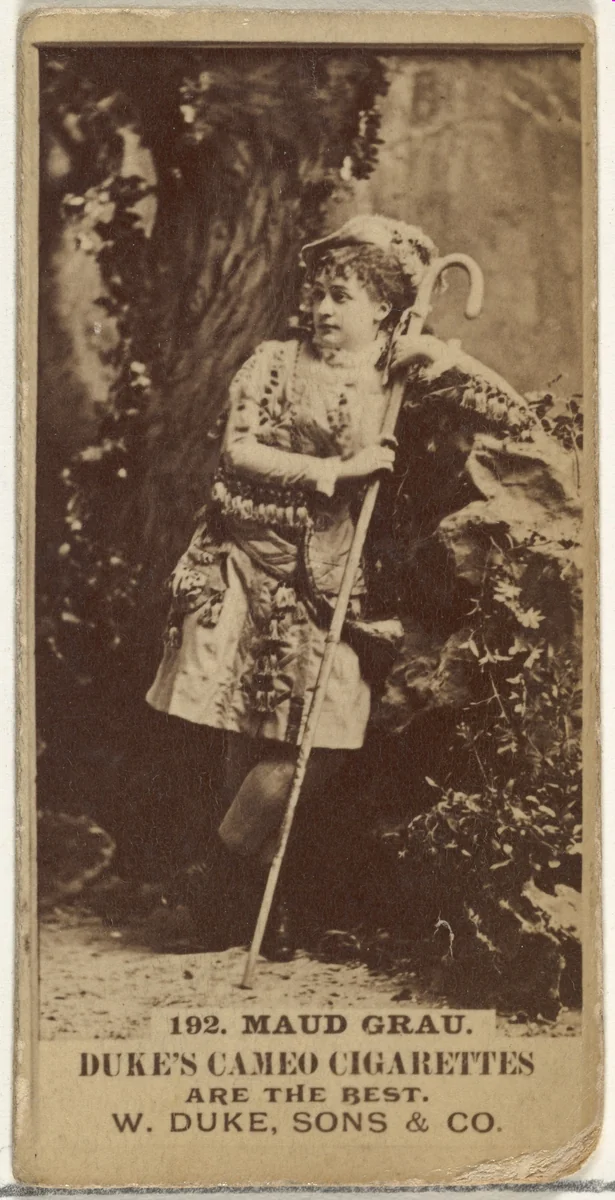Card Number 192, Maud Grau, from the Actors and Actresses series (N145-5) issued by Duke Sons & Co. to promote Cameo Cigarettes by W. Duke, Sons & Co., photograph, 1880-1889