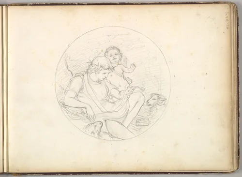 Cupid and a Shepherd by Frederic Leighton, drawing, 1844-1854