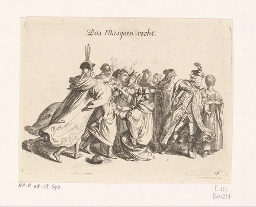 Recht van de gemaskerden by Daniel Nikolaus Chodowiecki, print, 1775