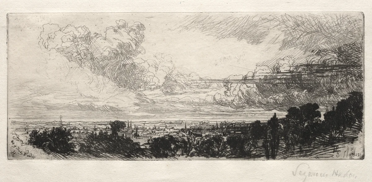 Out of Study Window by Francis Seymour-Haden, print, 1862