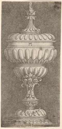 Covered Goblet with Three Pomegranates by Albrecht Altdorfer, print, 1500-1538