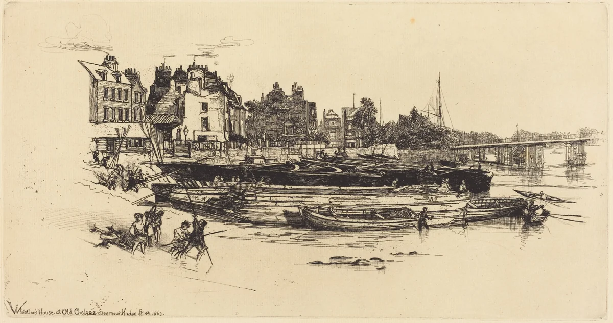 Whistler's House, Old Chelsea by Francis Seymour-Haden, portfolio, 1863