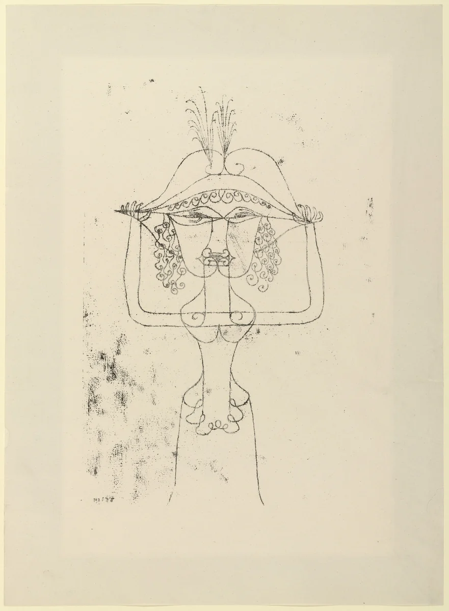 Singer of the Comic Opera (Die Sängerin der komischen Oper) by Paul Klee, print, 1925