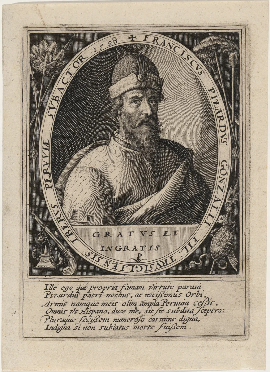 Francisco Pizarro by Crispijn van de Passe I, print, 1598