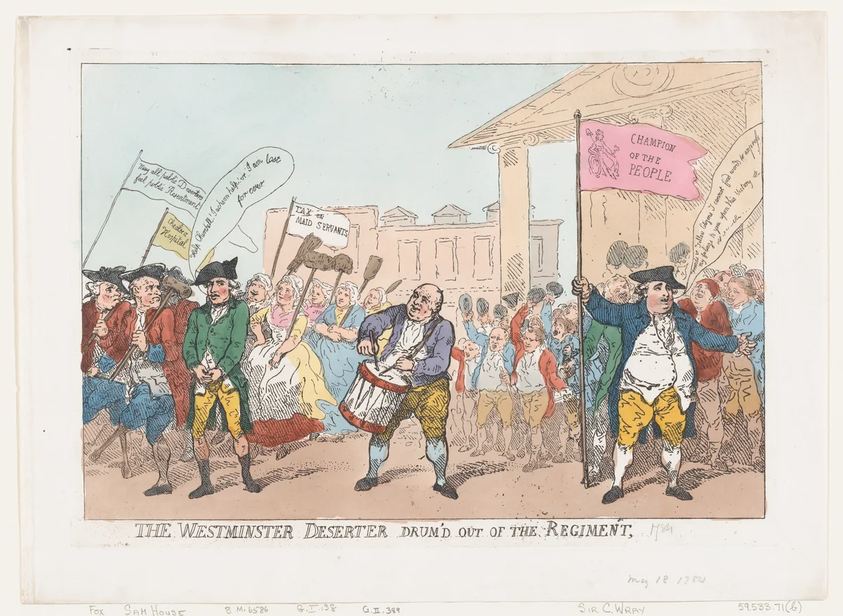 The Westminster Deserter Drum'd Out of The Regiment by Thomas Rowlandson, print, 1784