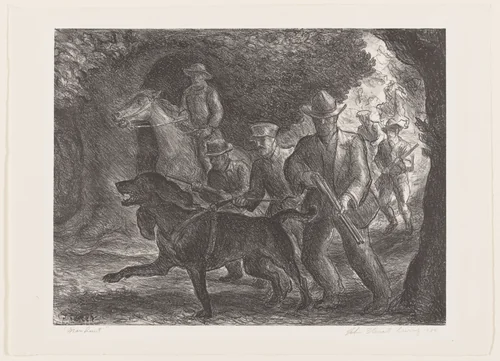 Man Hunt from The American Scene, no. 2 by John Steuart Curry, print, 1934