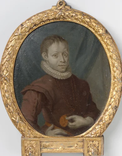 Hugo de Groot op jonge leeftijd by Arnoud van Halen, painting, 1710-1719