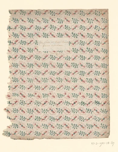 Blad met alternerend strooipatroon van takjes omringd door punten by anonymous, other, 1750-1900