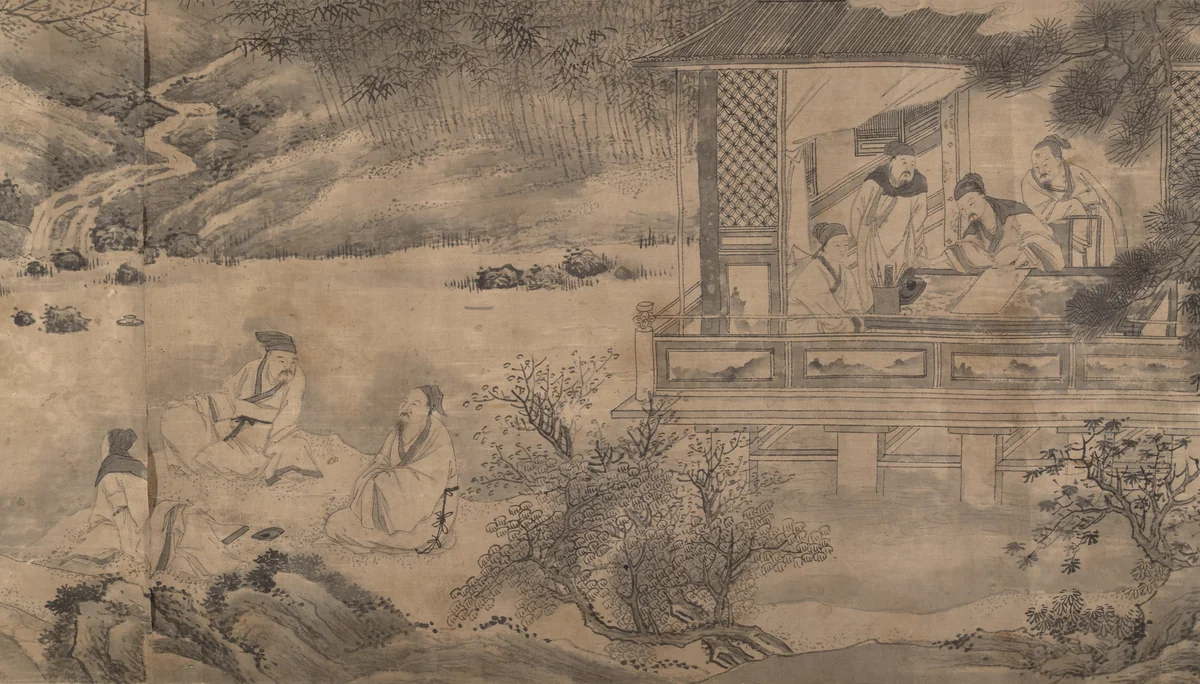 Gathering at the Orchid Pavilion by Qian Gong, painting, 1607