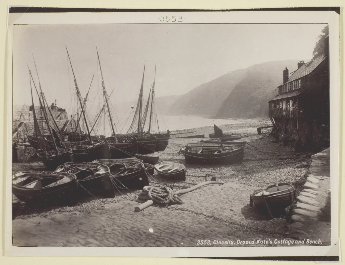 Clovelly, Crazed Kate's Cottage and Beach by Francis Bedford, photograph, 1860-1894