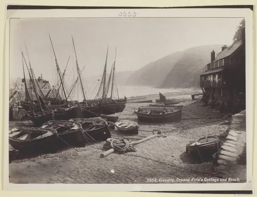 Clovelly, Crazed Kate's Cottage and Beach by Francis Bedford, photograph, 1860-1894