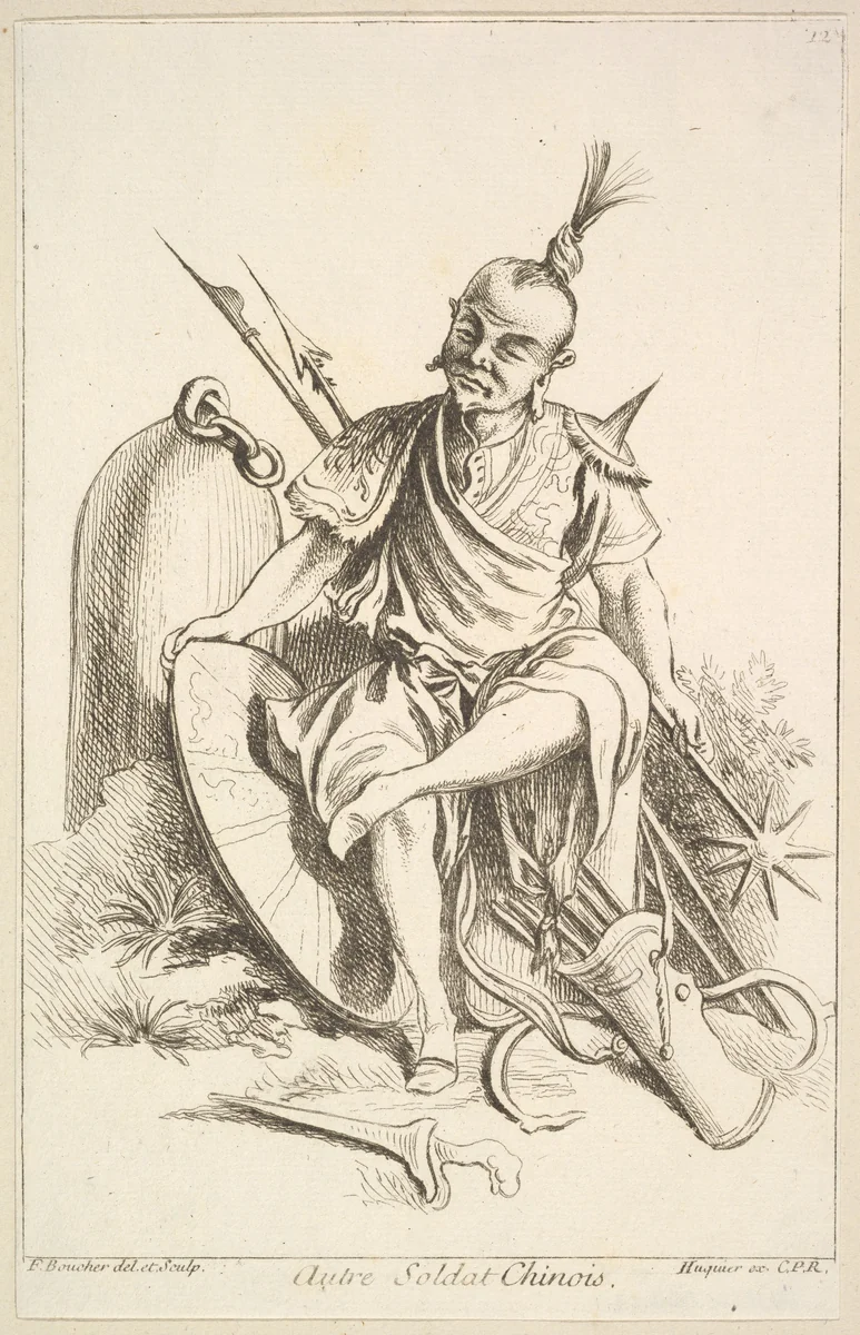 Other Chinese Soldier by François Boucher, print, 1738-1745