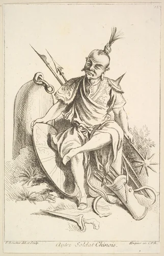 Other Chinese Soldier by François Boucher, print, 1738-1745