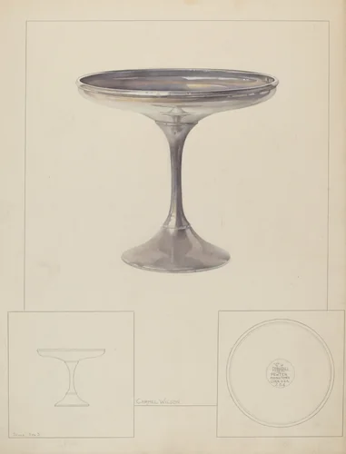 Pewter Compote by Carmel Wilson, index of american design, 1937