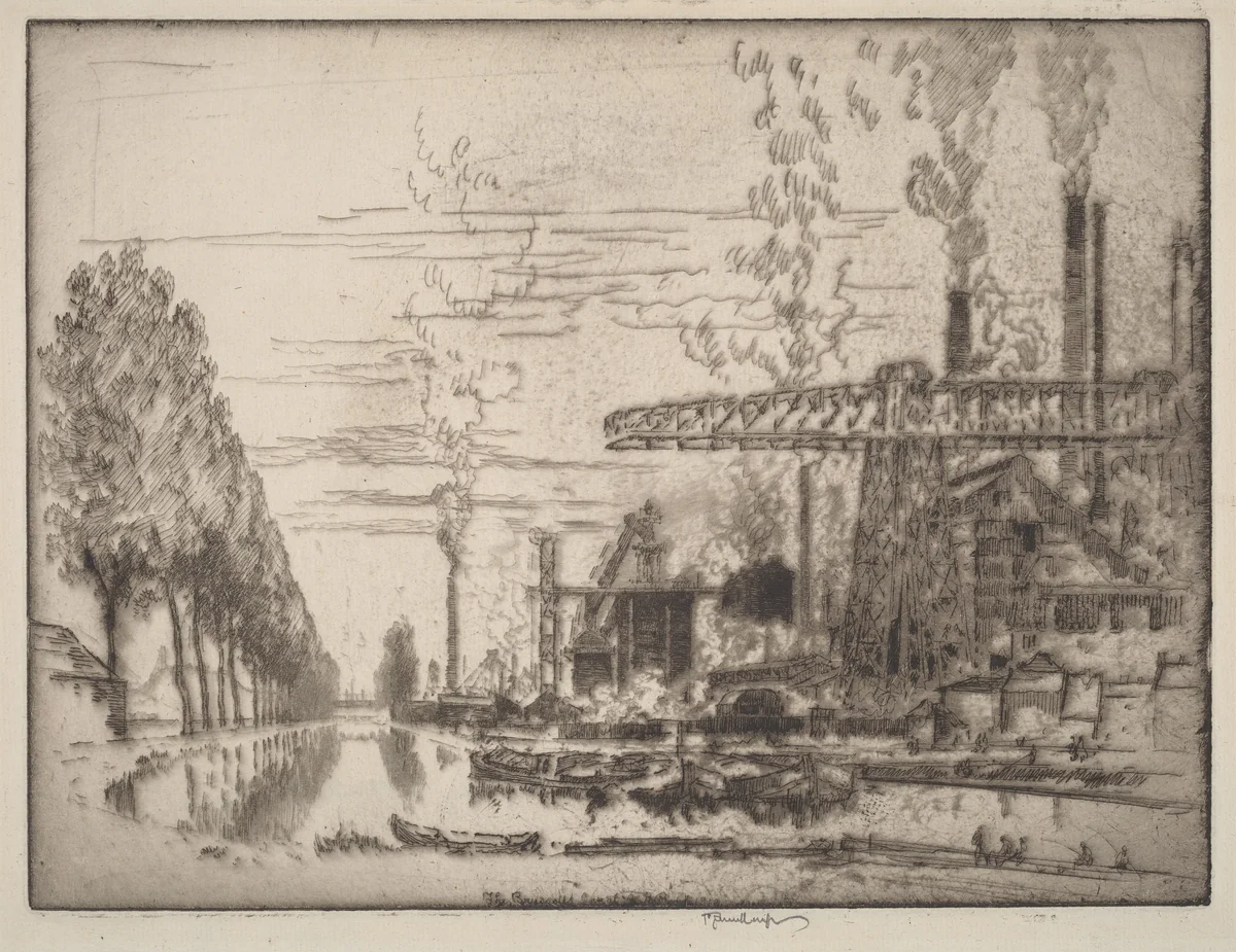 The Brussels Canal, A Modern Hobbema by Joseph Pennell, print, 1910