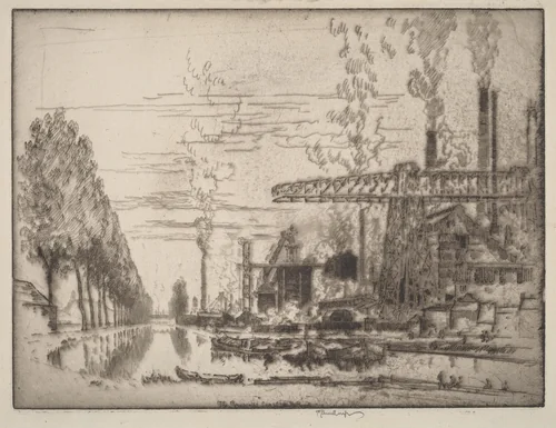 The Brussels Canal, A Modern Hobbema by Joseph Pennell, print, 1910
