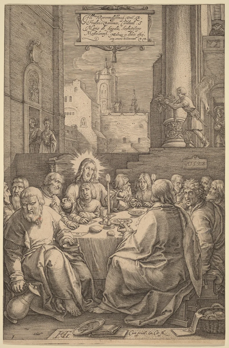 The Last Supper by Hendrick Goltzius, print, 1598