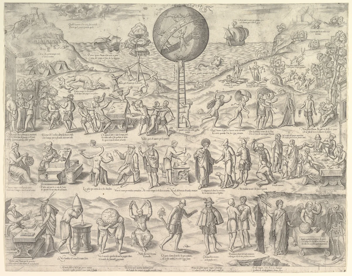 The World, Cage of Fools by anonymous, print, 1500-1599