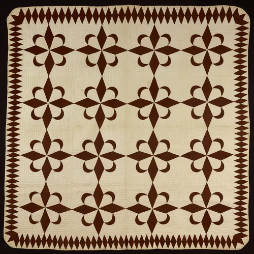 Bedcover ("Star and Crescent" Quilt) by Pennsylvania Dutch, textile, 1800-1830