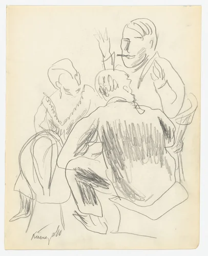 Conversation by Yasuo Kuniyoshi, drawing
