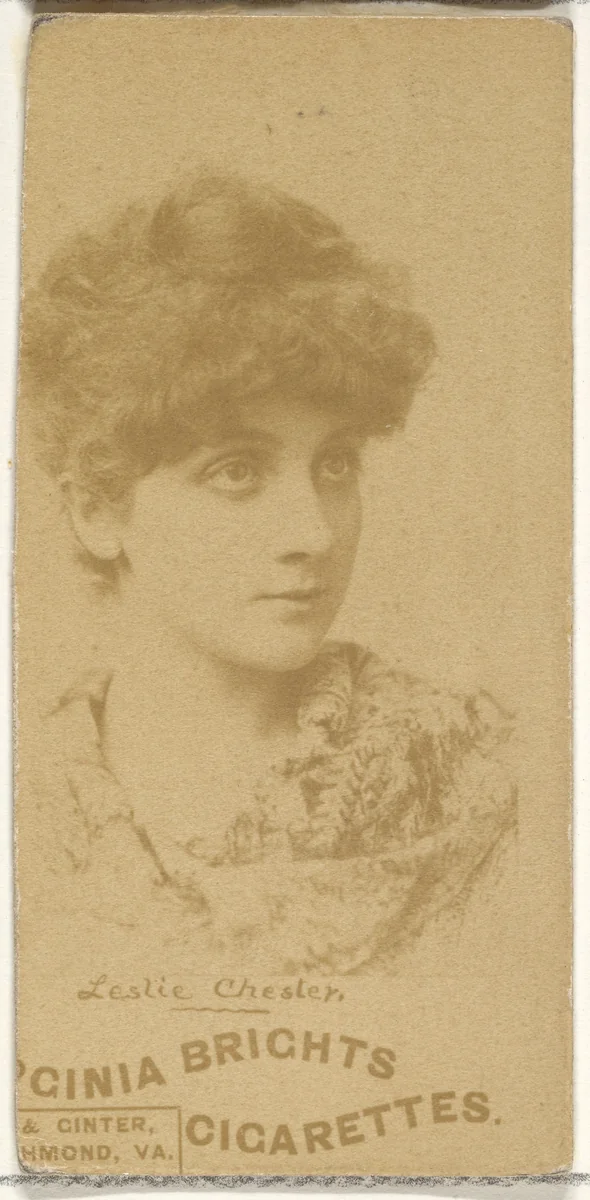 Leslie Chester, from the Actors and Actresses series (N45, Type 1) for Virginia Brights Cigarettes by Allen & Ginter, photograph, 1885-1891