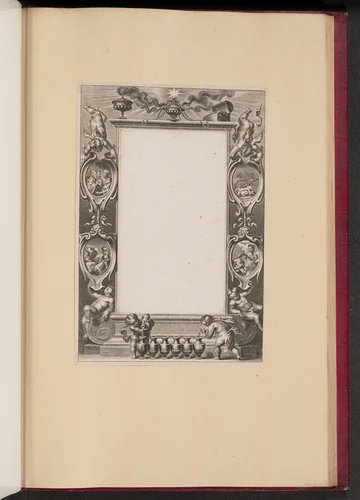 Border Illustration with Scenes from the Life of Christ and Putti Pouring Wine by Netherlandish 17th Century, print, 1613-1646