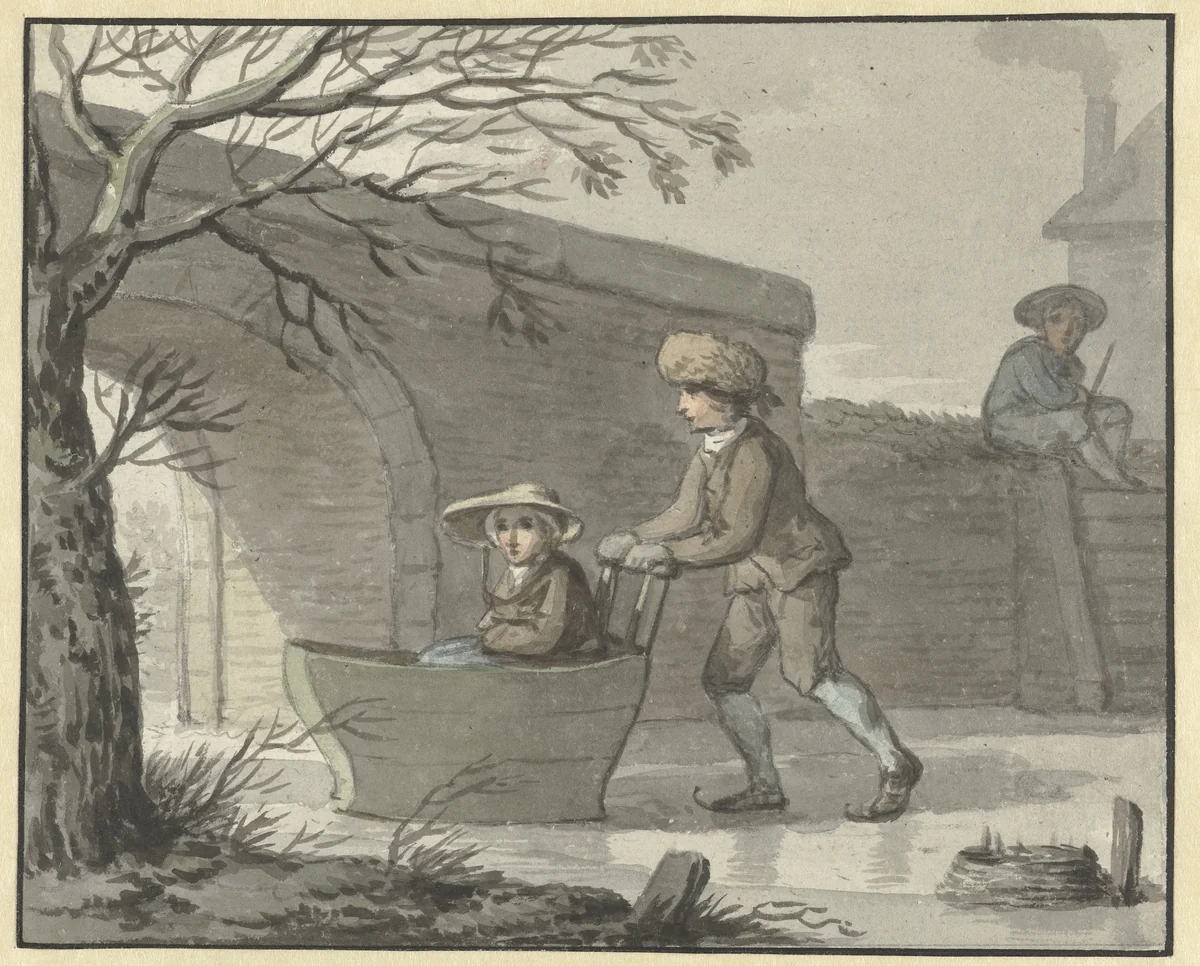 Duwslede by Anthony Andriessen, drawing, 1756-1813