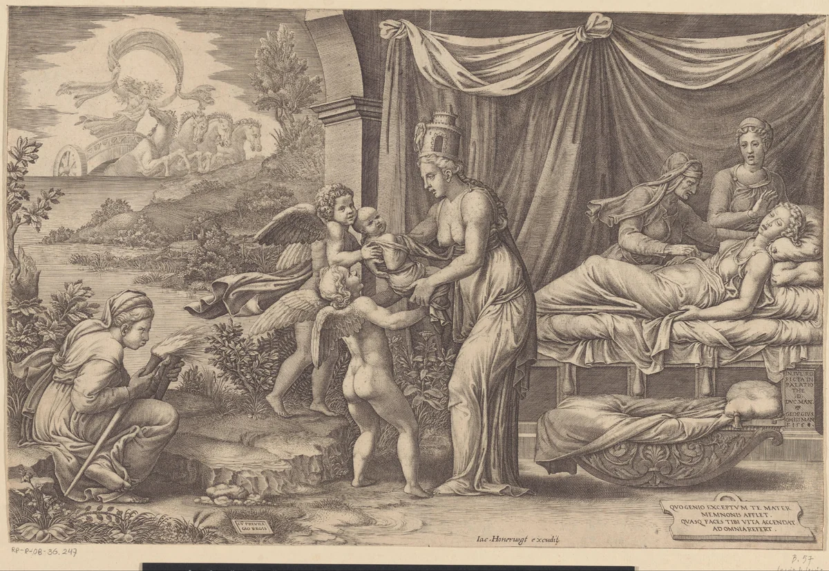 Allegorie op de Geboorte by Unknown, print, 1560